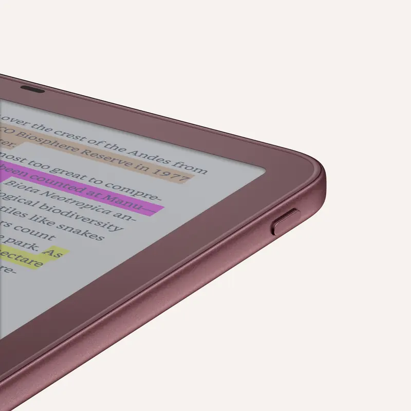 Illustration of the Kindle Colorsoft with a color display